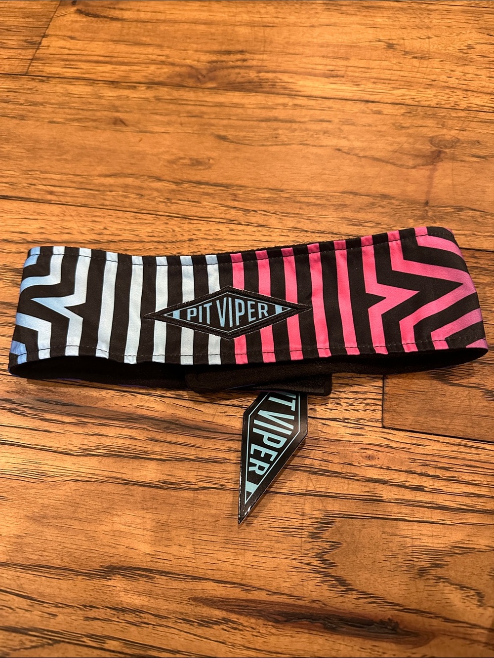 Pit Viper Black, Blue & Pink Zigzag Athletic Headband